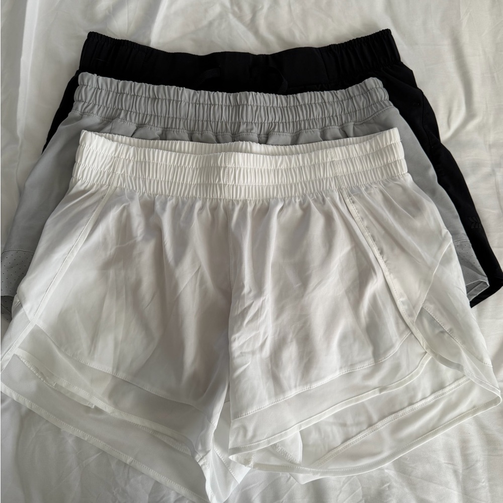 Athleta Women's White, Calia Gray, and Black All in Motion Athletic Shorts LOT